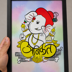 Aniket Name - Akshar Ganesha Art